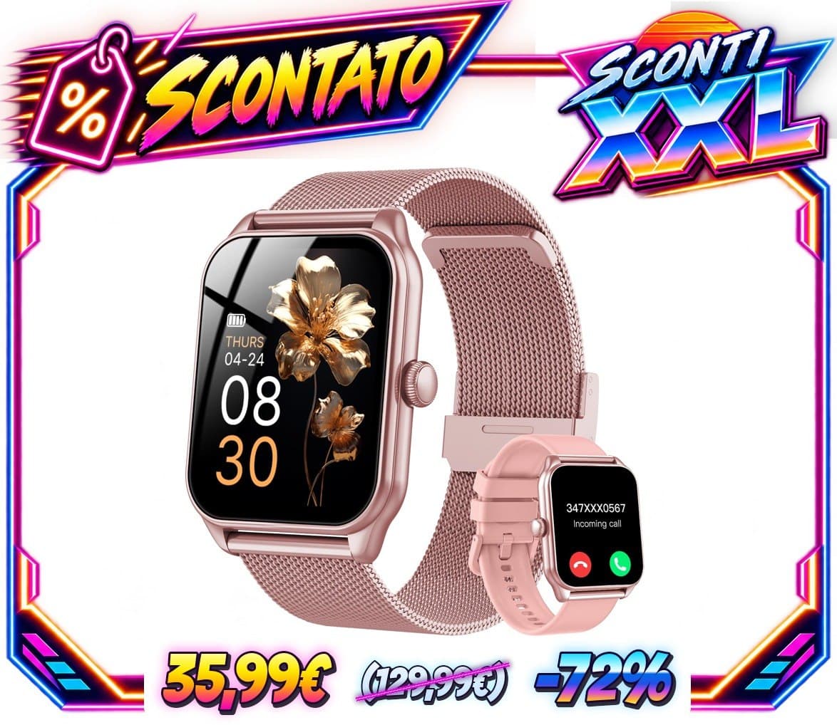Smartwatch Donna, 1,83 HD Orologio Smartwatch Donna con Chiamate Bluetooth, 120+ Modalità Sport, Monitoraggio Salute 24/