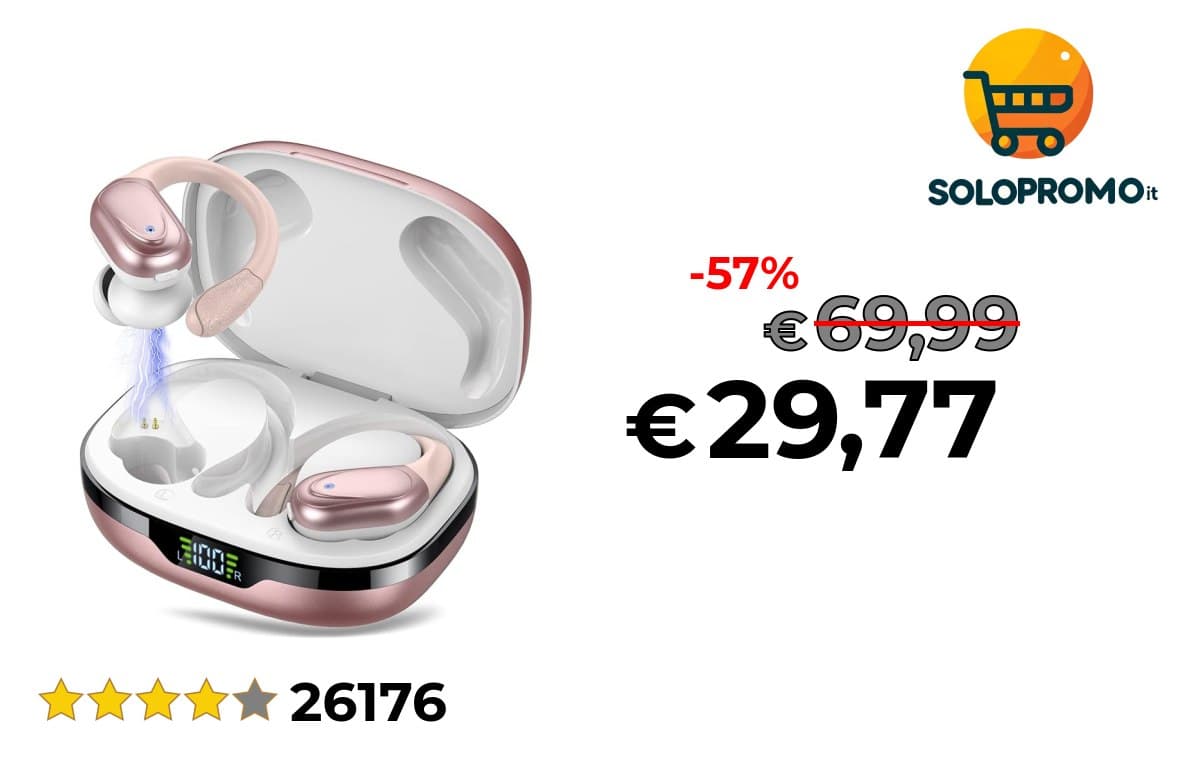 CASCHO Cuffie Bluetooth, Auricolari Bluetooth 5.3 con Gancio per Orecchio