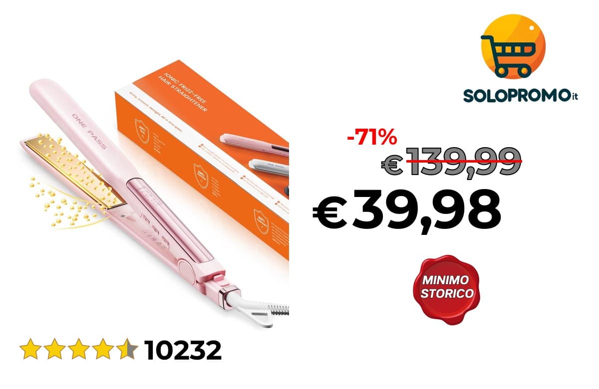 Faszin Piastra per Capelli Professionale in Titanio 30mm, 2 in 1,Magenta