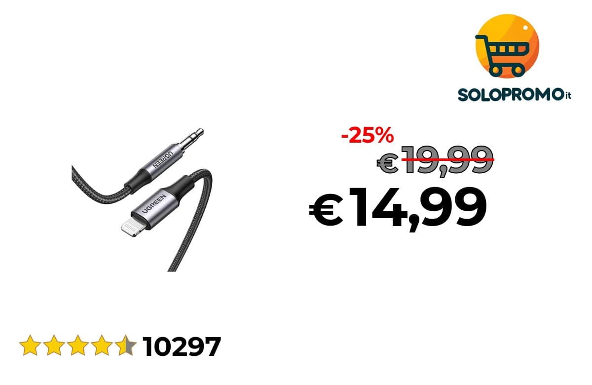 UGREEN Cavo Aux per Certificato MFi Cable Macchina (1M)