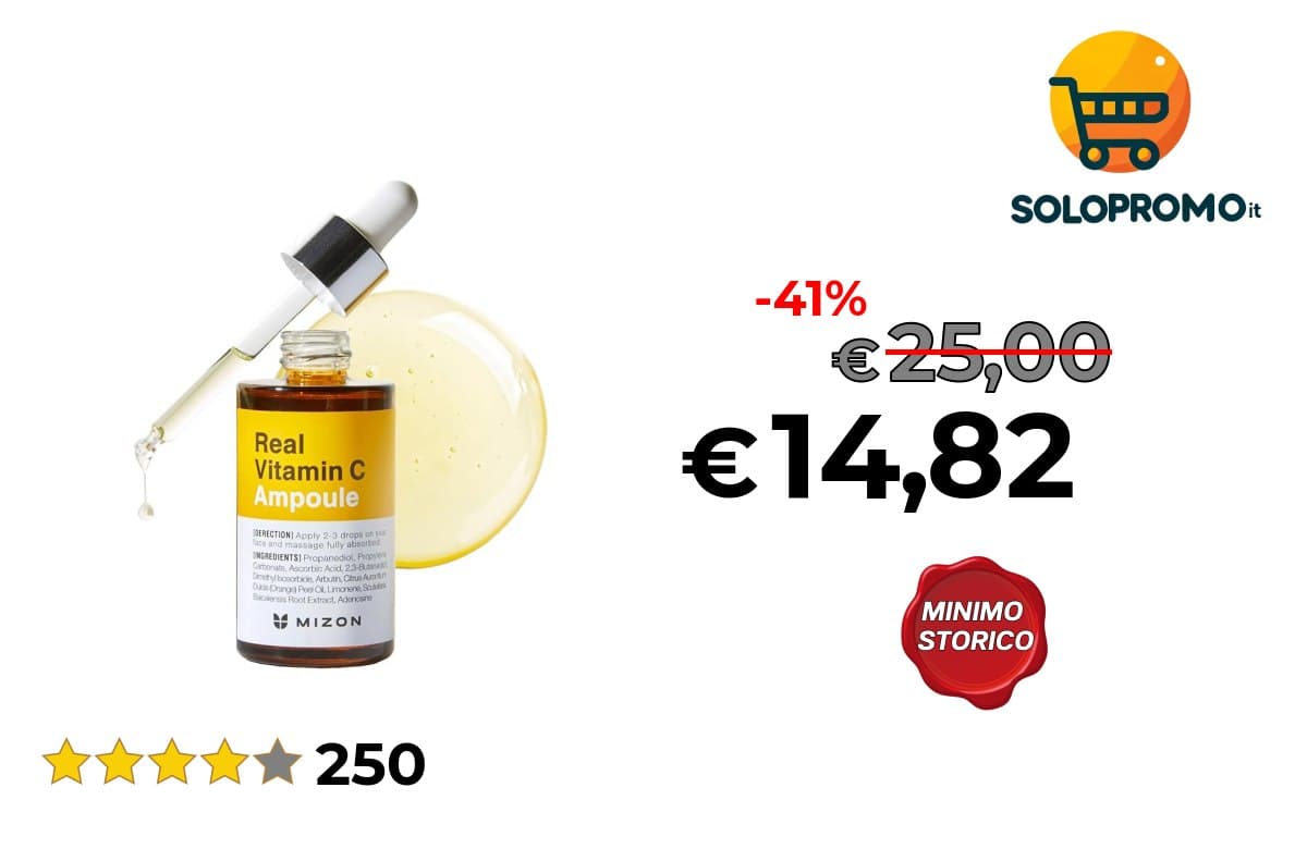 Mizon Siero per il Viso alla Vitamina C, Vitamina C Pura,Senza Aggiunta di Acqua