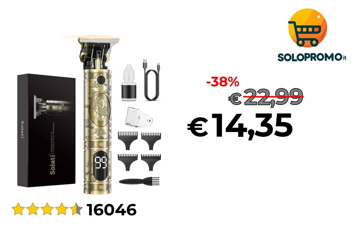 Tagliacapelli Uomo, LED Rasoio Elettrico Barba Macchinetta per Capelli Portatile Tagliacapelli