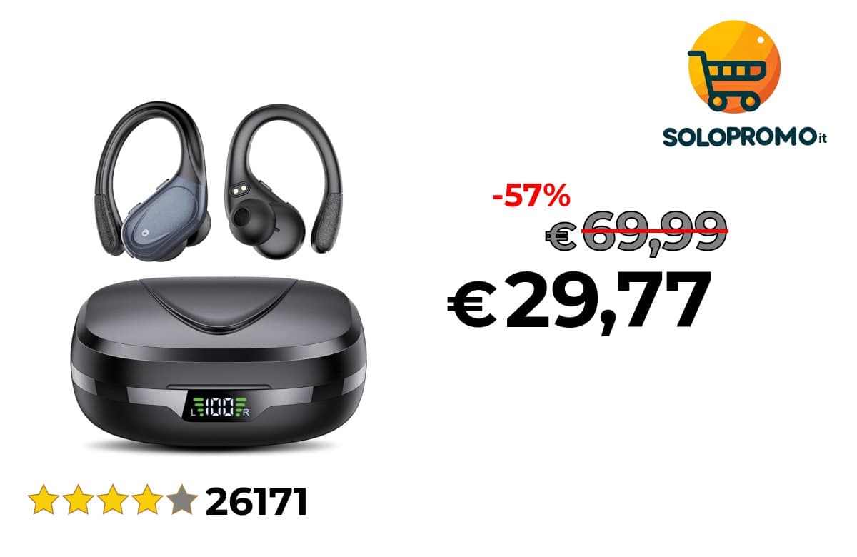 Cuffie Bluetooth, Sport Auricolari Bluetooth 5.3 con Gancio per Orecchio