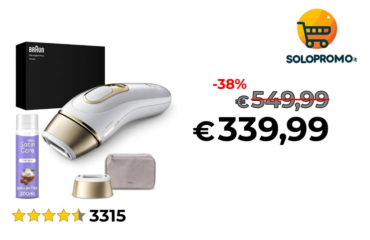 Braun SilkExpert Pro 5 Epilatore Luce Pulsata, 1 Testina