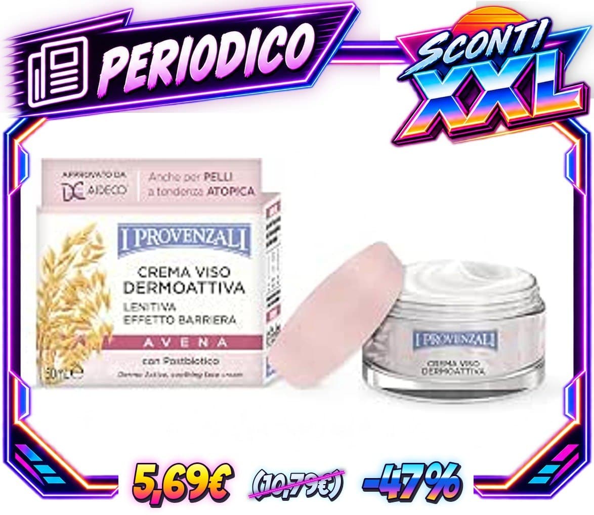 I Provenzali  Crema Viso Dermoattiva Avena, Lenitiva, 50 ml