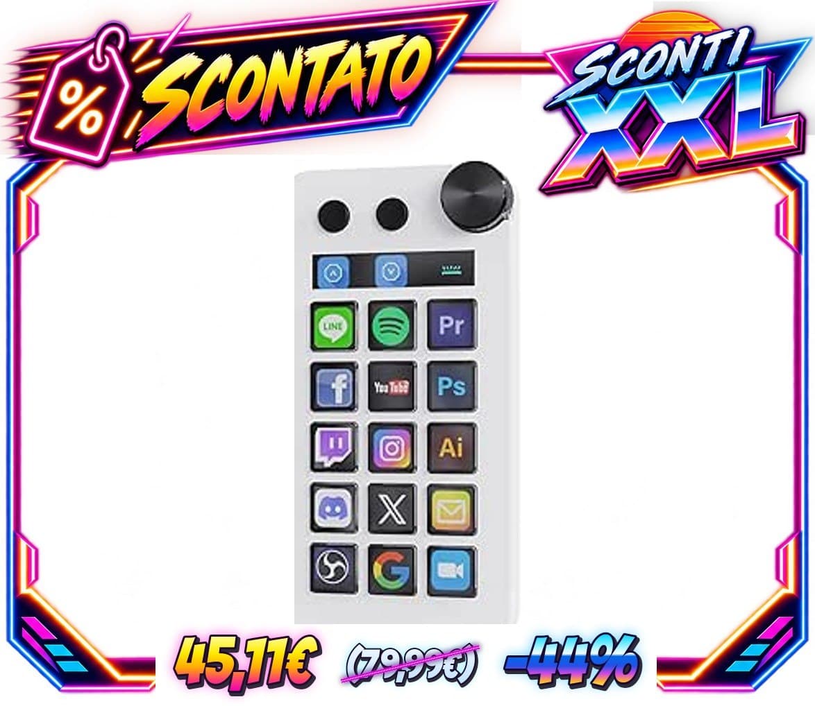 Basicolor N1 Tastiera Macro 3-in-1: 15 Tasti LCD, Numpad  Calcolatrice – Controller Streaming Programmabile per Streamin
