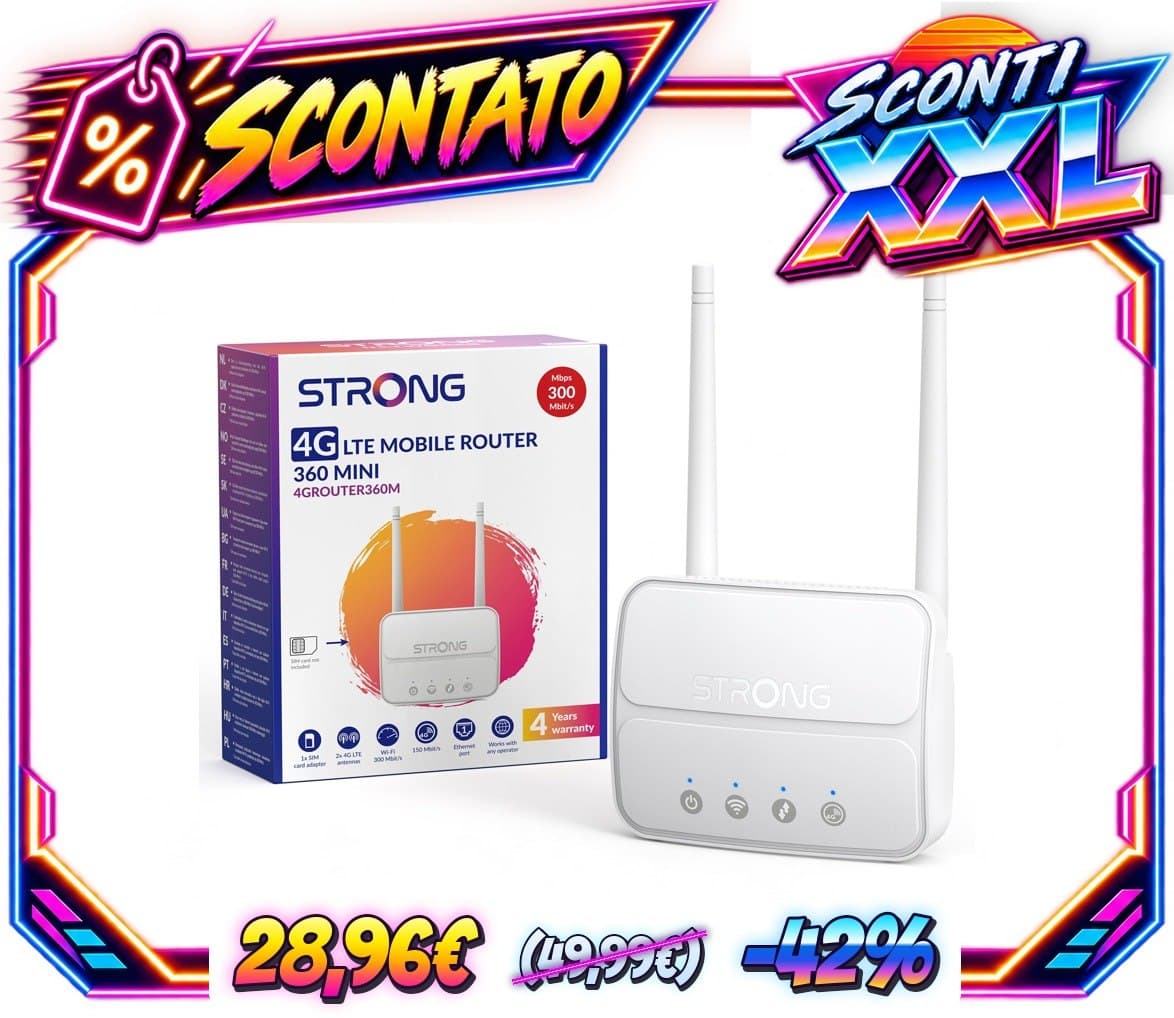 Strong Router WiFi N300 Mbps con SIM, Cat4 150Mbps, 32 Dispositivi, USB 3.0