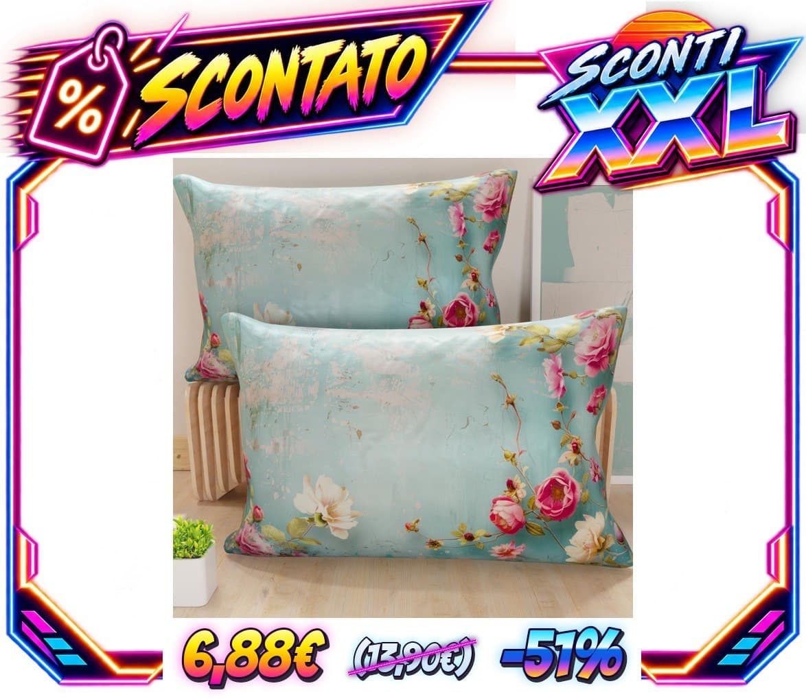 PETTI Artigiani Italiani - Coppia di Federe Cuscino 30x50 cm in Microfibra, Cuscini Arredo Camera da Letto, Divano, Salo