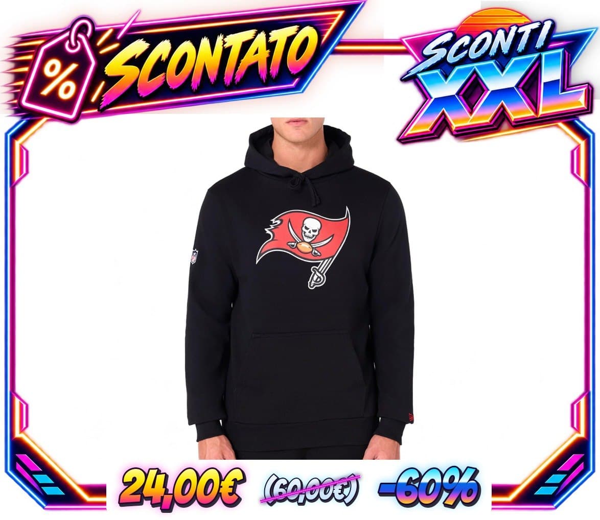 New Era NFL Hoody Cappuccio Pullover Felpa Football Americano Logo della Squadra
