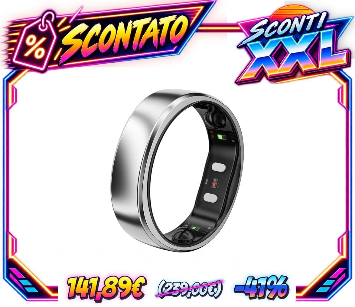 RingConn Gen 2 Air Anello Intelligente - Argento Galassia - Taglia 14