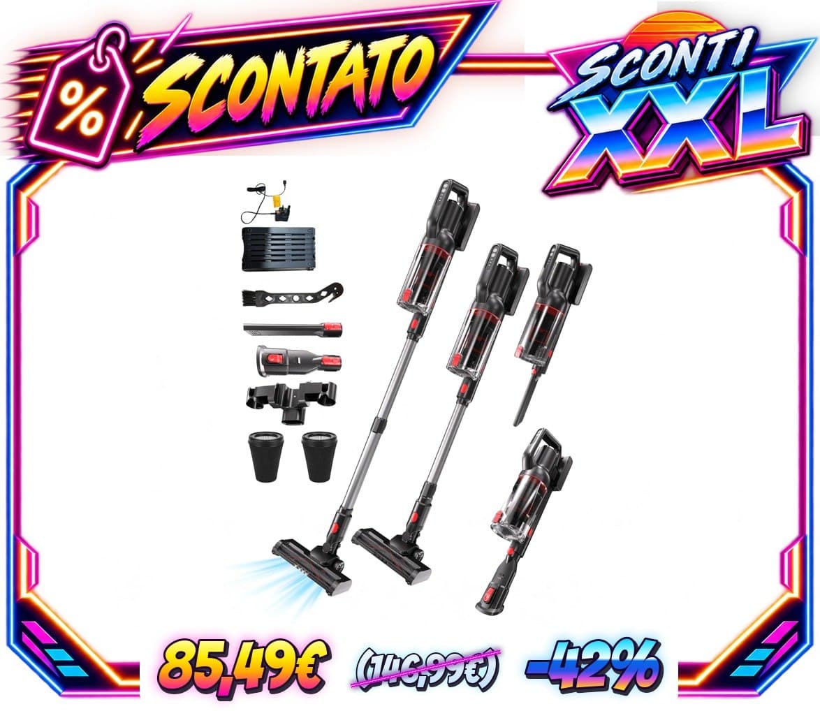 Aspirapolvere a batteria senza fili 40 kPa/450 W/50 min