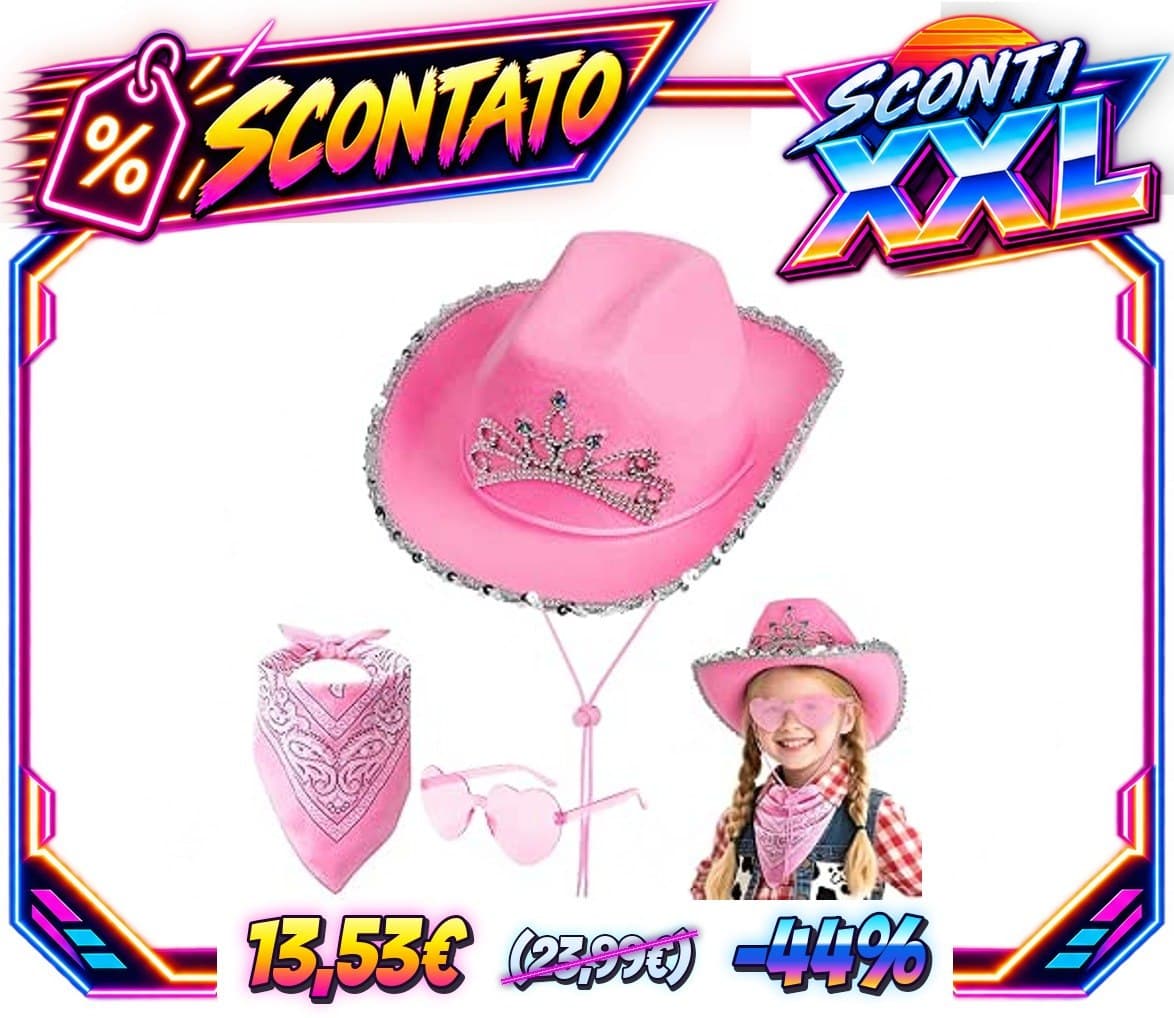 AUYAO Cappello da Cowboy per Bambini, Accessori per Costumi da Cowboy Cappelli, 3PZ Occidentale Cappello per Bambini, co