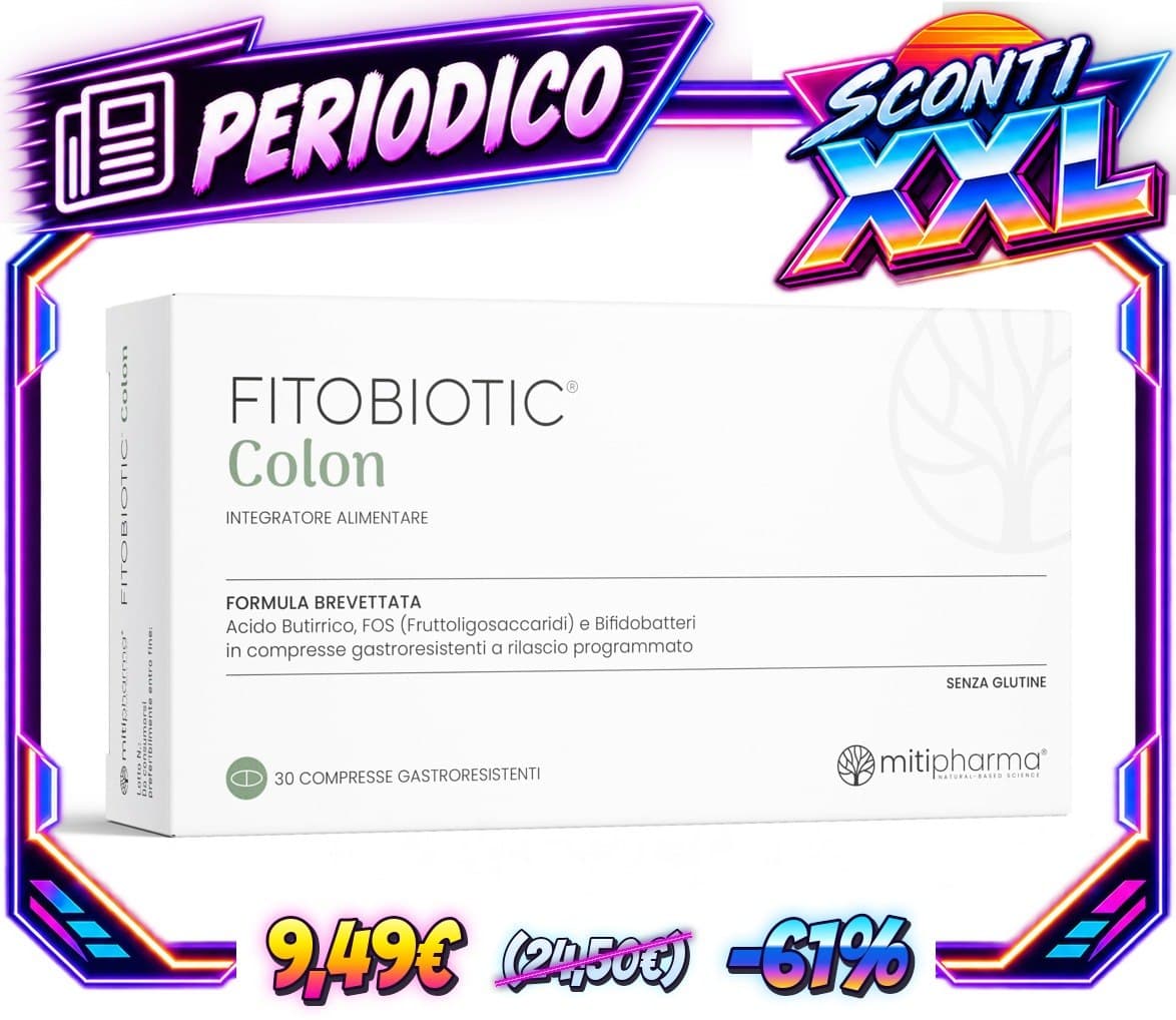 FITOBIOTIC Colon  Gonfiore Addominale, Stitichezza, Dolore e Gas  Acido Butirrico, FOS e Fermenti Lattici Probiotici  10
