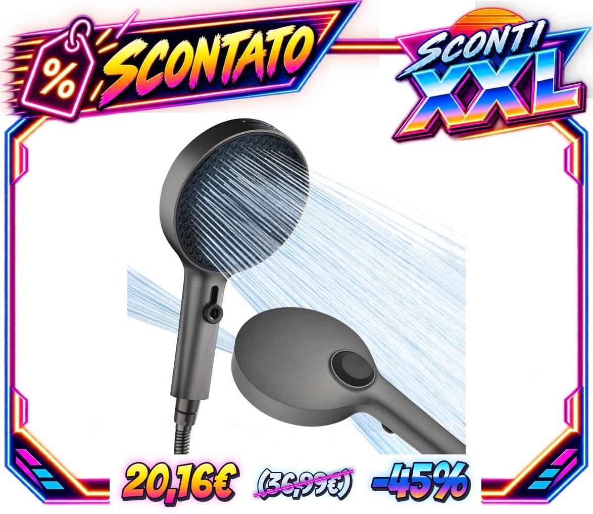 Soffione Doccia Testina Large ad Alta Pressione Doccino Anticalcar