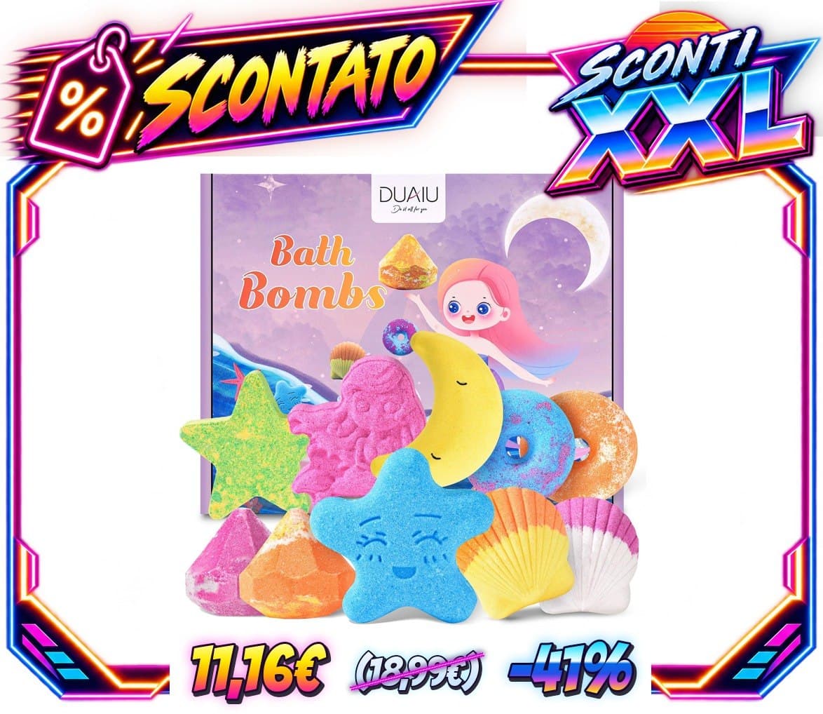 DUAIU Bombe da Bagno,10 Pezzi Bombe da Bagno Bambini Profumate Set Regalo,Fatte a Mano,Bomba da Bagno Arricchite con Sal