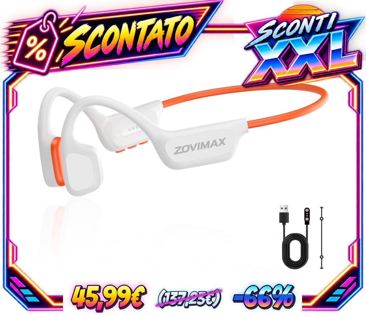 Cuffie a Conduzione Ossea Nuoto, IPX8, MP3 8 GB, Bluetooth 6.0