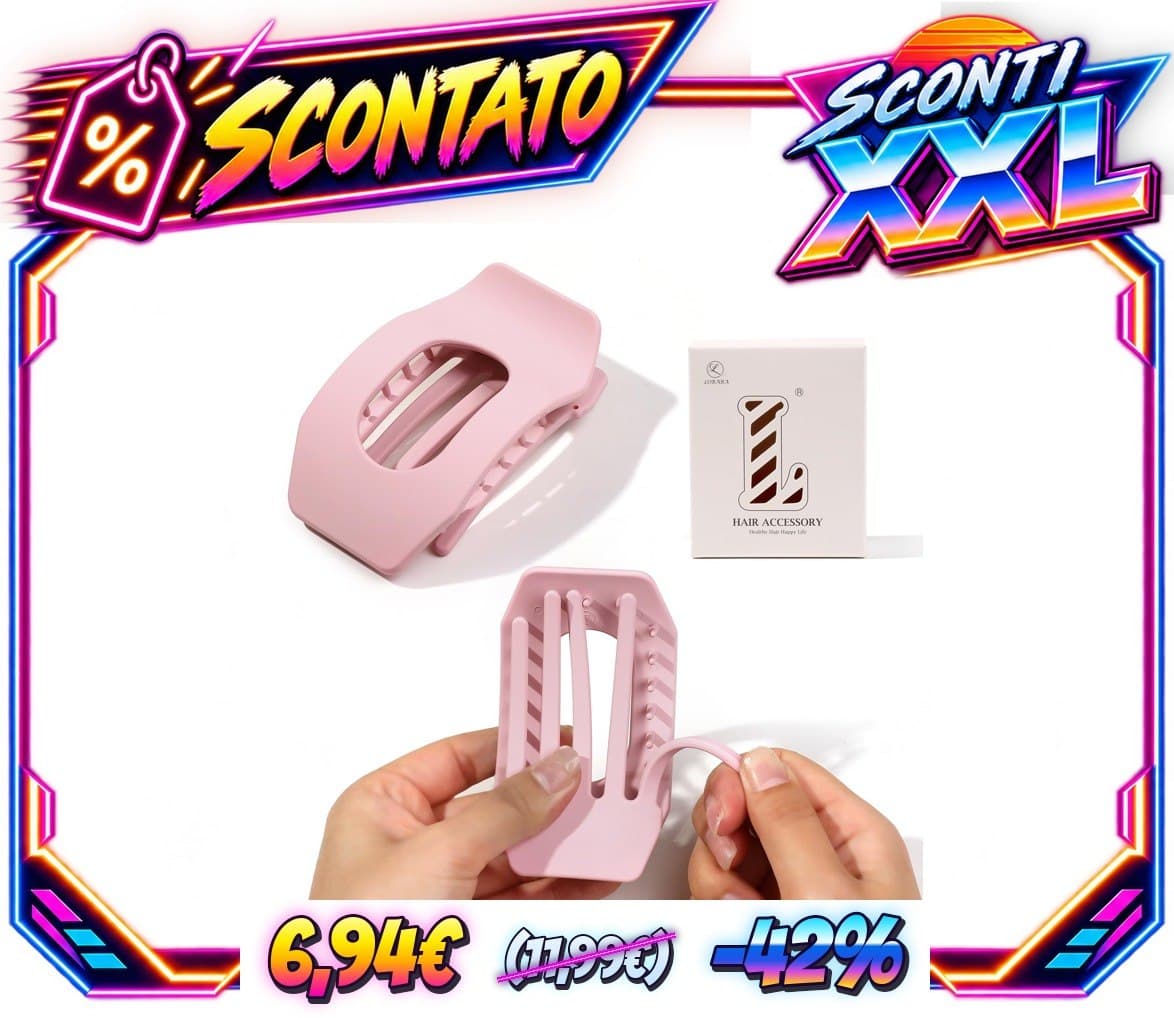 Fermaglio per capelli medio da donna, piatto, comodo, flessibile