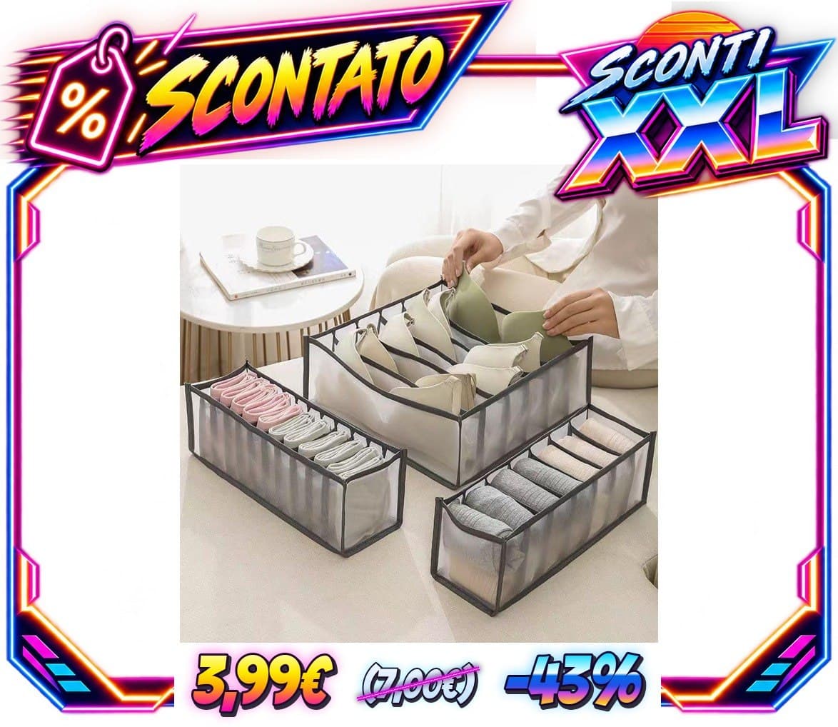 1 Pz Organizzatori per Cassetti, 6 Griglie Organizzatori per Biancheria Intima Guardaroba Divisori, Organizzatori per Ar
