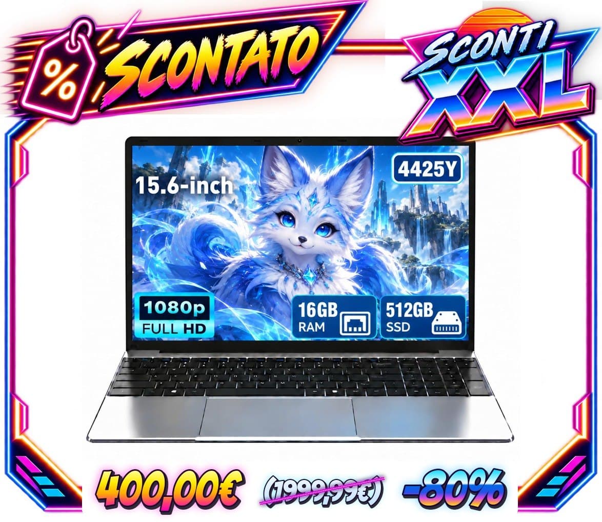 Computer portatile da 15,6, CPU 4425Y, 16GB RAM, 512GB SSD, FHD