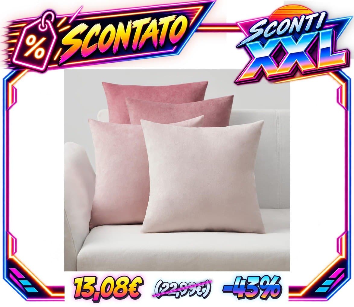Topfinel Copricuscino velluto rosa 45x45 cm decorativo per soggiorno set 4 federe moderne
