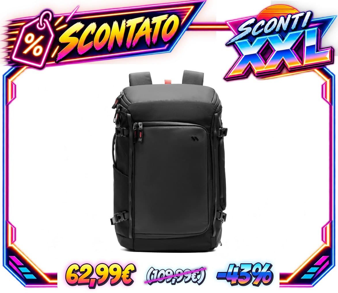Inateck Zaino da Viaggio Grande 40 L, Zaino da Cabina TSA, Nero