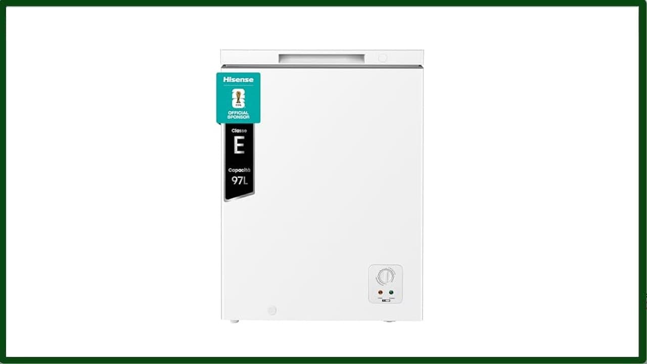 Hisense HCF100E NUOVO Congelatore a Pozzetto con capacità 97 litri, Silenzioso MAX 40 dB