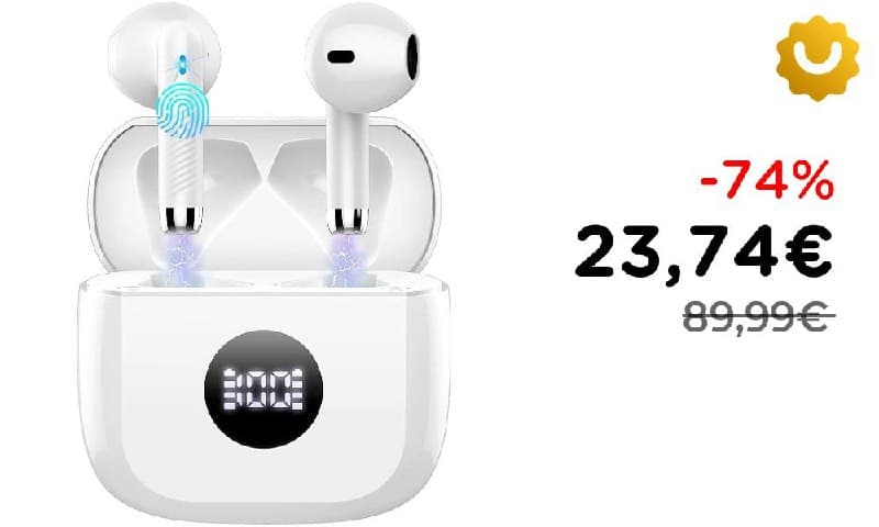 Cuffie Bluetooth Zemyee Life, 60 ore, bianche