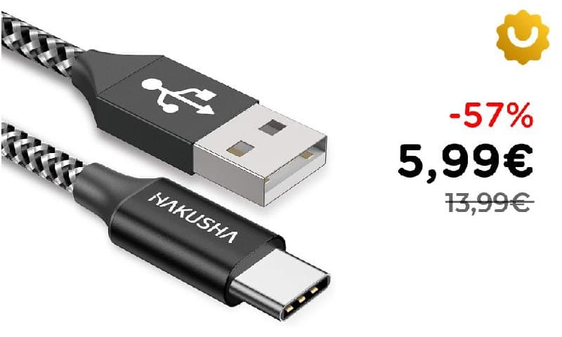 HAKUSHA Cavo USB-C Nylon 3 m