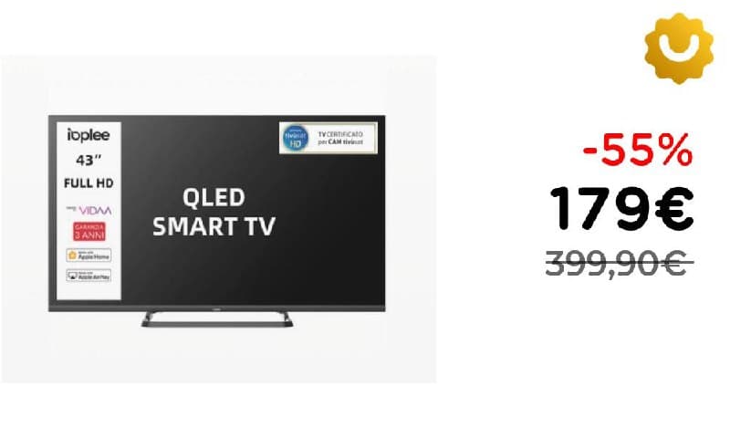 IOPLEE Smart TV QLED 43 Full HD VIDAA