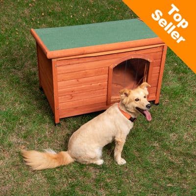 Cuccia per cani Woody con tetto piano L 85 x P 57 x H 58 cm