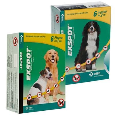 Exspot Spot-on per cani 6 pipette da 1 ml (cani < 15 kg)