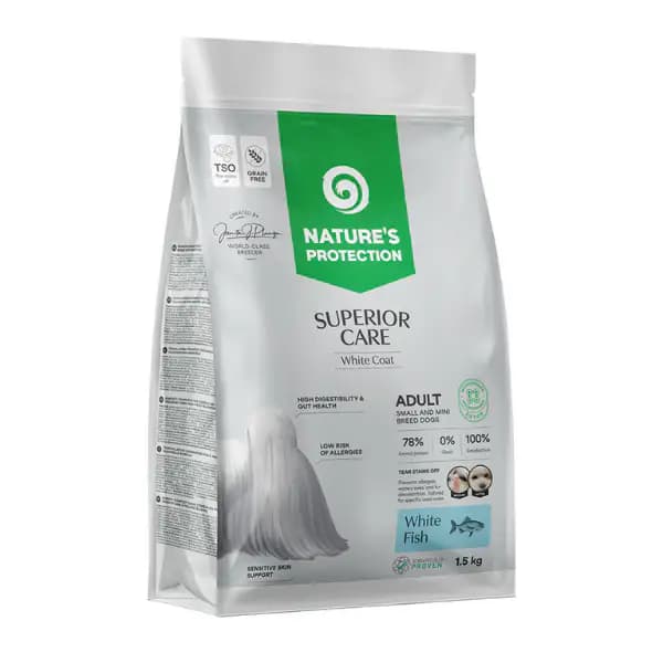 Nature’s Protection Superior Care Adult Small e Mini White Dogs Grain Free al Pesce Bianco