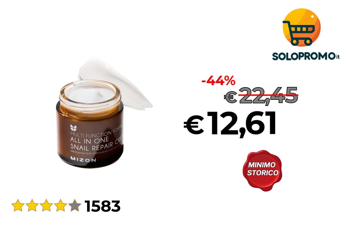 Mizon Crema riparatrice a la bava di lumaca (75 g), crema idratante per il viso con estratto di mucina di lumaca