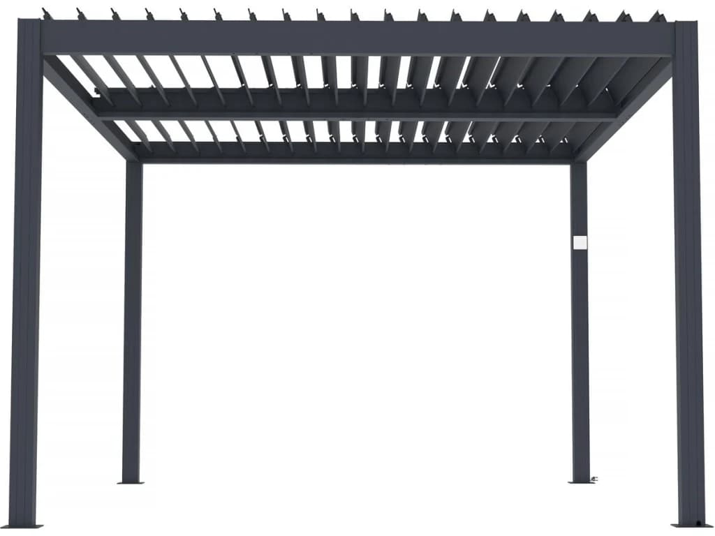 Pergola bioclimatica motorizzata a led "Windsor" in alluminio 3 x 4 - Grigio