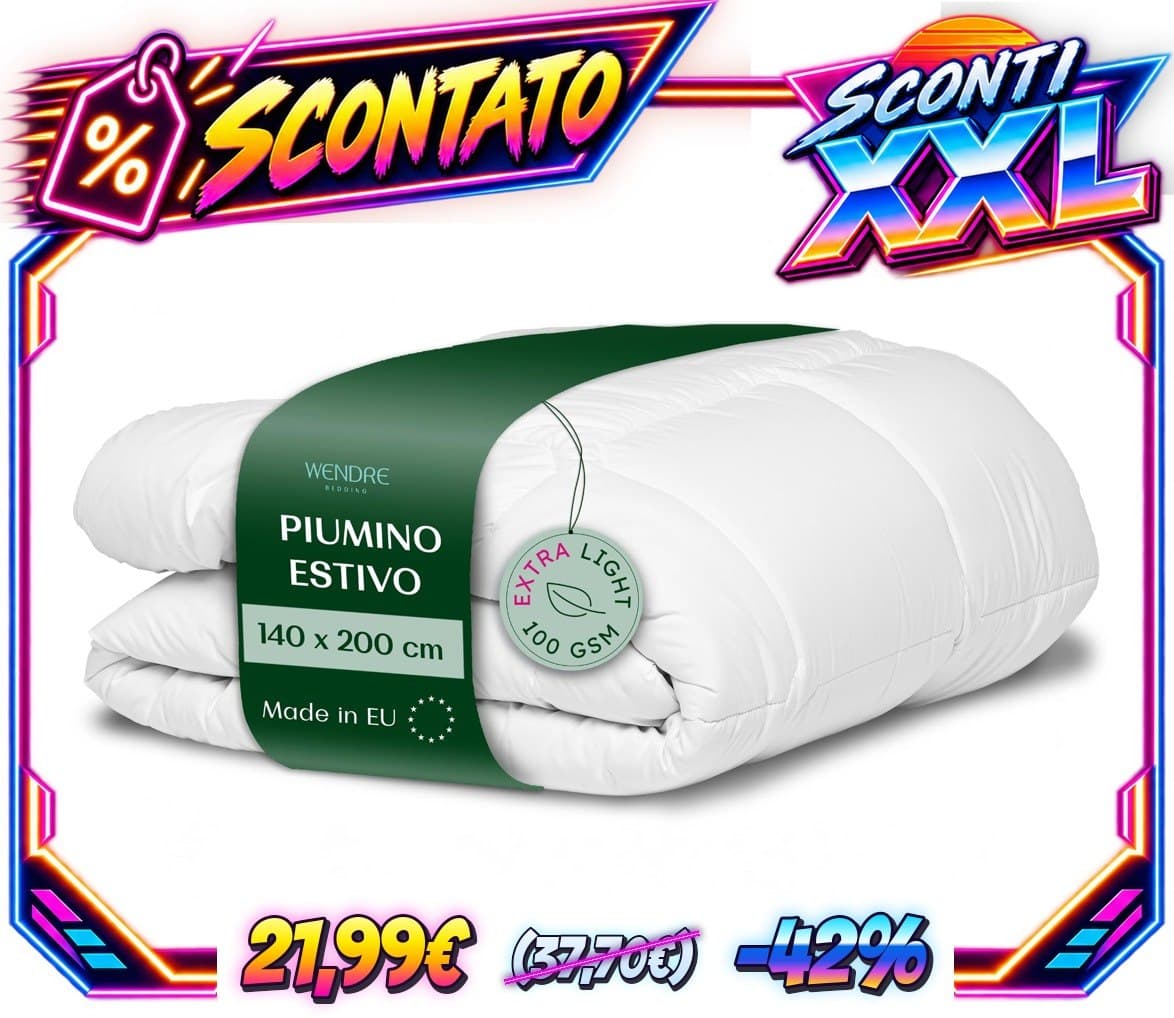 Wendre Piumino Estivo 140x200 cm – Extra Leggero 100 GSM