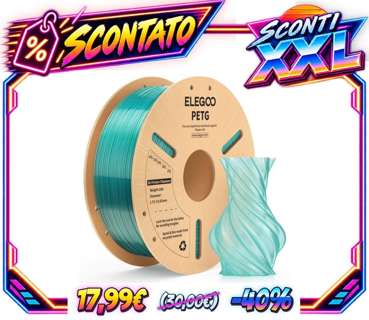 ELEGOO PETG Filamento 1,75mm Traslucido Verde 1KG