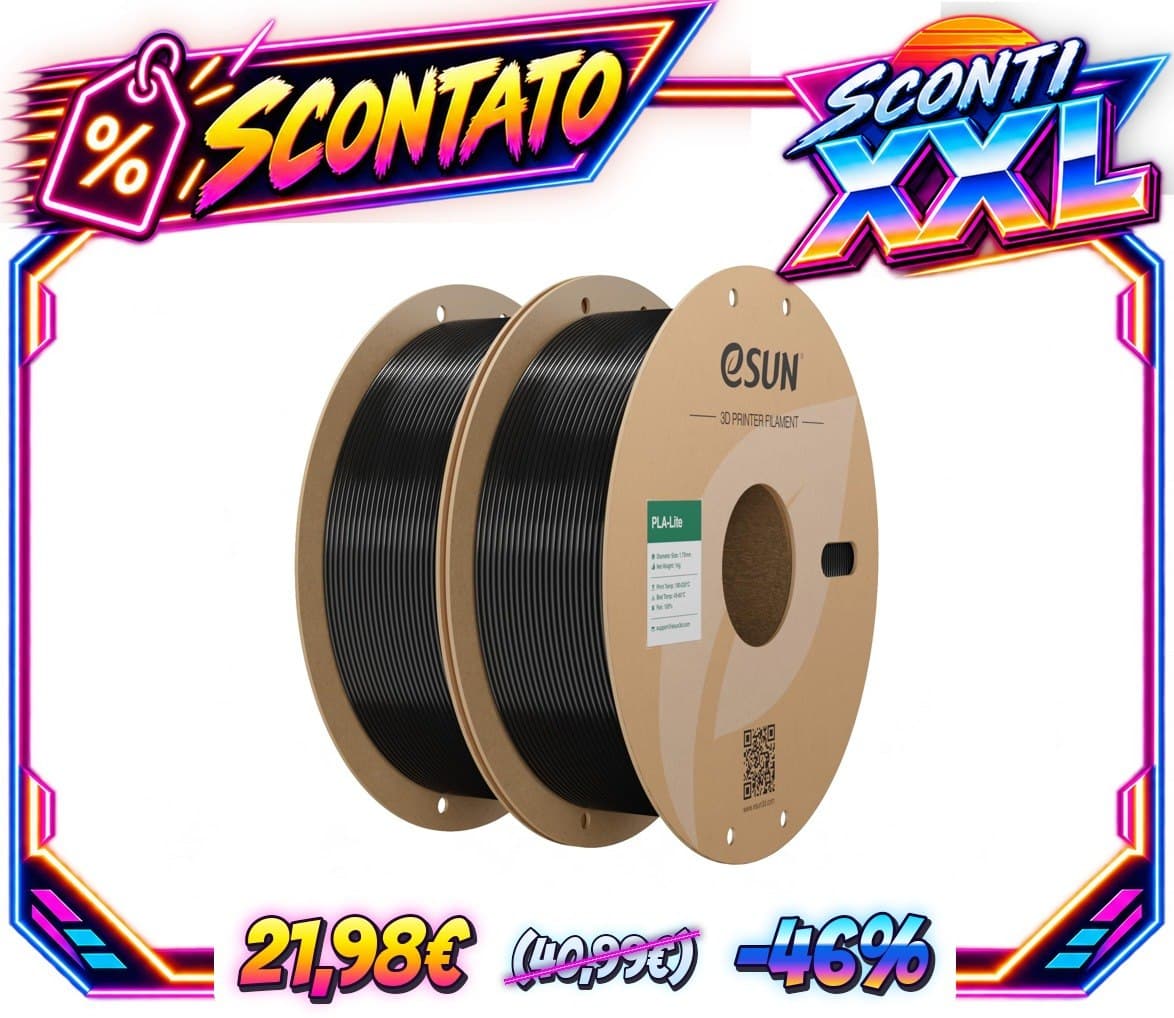 eSUN PLA Lite Filamento 1,75 mm, filamento modificato PLA 2kg Nero