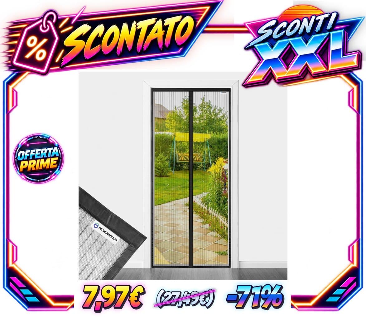 Zanzariera Magnetica 110 x 255 cm per Porta Finestra, Ultima Versione di Tenda Zanzariera con Magneti, Proteggete la Vos