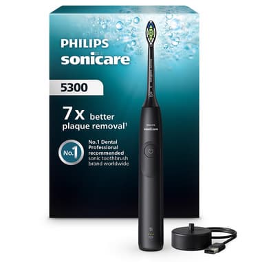 Philips Philips Sonicare serie 5300 Sonicare spazzolino elettrico sonico con base di ricarica, 2 livelli intensità, sensore di pressione colore bianco HX7101/01
