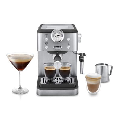 De’Longhi De’Longhi CLASSIC - Macchina da Caffè Manuale Espresso e Cappuccino, Polvere e Cialde ESE,15 Bar, 1.7L, Metal (EM450.M)