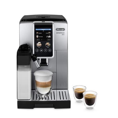 De’Longhi Dinamica Plus - Macchina Automatica per Caffè in Chicchi, 24 bevande one-touch, Argento/Nero (ECAM380.85.SB)