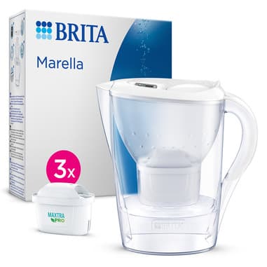 Brita Brita Caraffa filtrante acqua Marella (2.4L) incl. 3 x filtri MAXTRA PRO All-in-1 che riduce cloro, calcare, PFAS e metalli - Eleganza e funzionalità