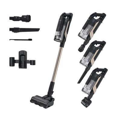 Hoover HF6 HF610P 011 Aspirapolvere senza filo, 250 AW Potenza d'aspirazione, Spazzola SmartAdapt con sensori avanzati e tecnologia bidirezionale, Nero, Metallico