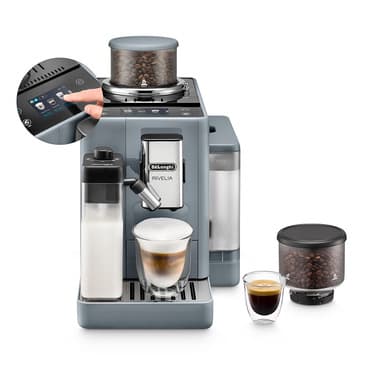 De’Longhi Rivelia - Macchina Automatica per Caffè in Chicchi, 16 Bevande one touch, Display touch, Grigio (EXAM440.55.G)
