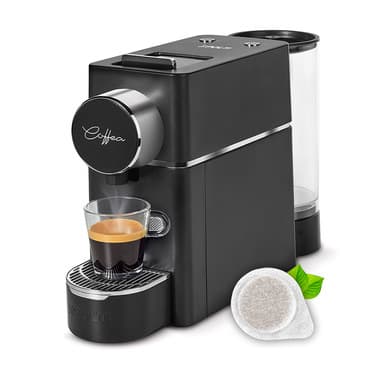 Polti Polti Coffea S18B, macchina da caffè a cialde E.S.E. da 44 m con espulsione automatica delle cialde nell'apposito cassetto, serbatoio removibile da 0,85 l