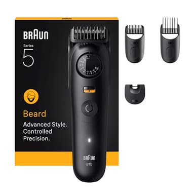 Braun Braun BeardTrimmer 5 Regolabarba Series 5, +4 Strumenti Di Styling, 40 Lunghezze, Lama Affilata, BT5520, Nero