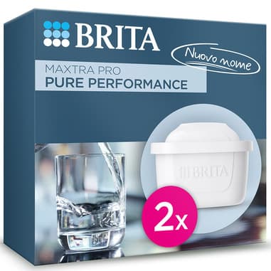 Brita Brita Filtro acqua rubinetto MAXTRA PRO Pure Performance (ex All-in-1) confezione da 2 filtri - Riduce cloro, calcare, PFAS e metalli, filtro originale compatibile con caraffa acqua filtrante