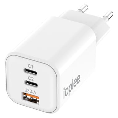 IOPLEE IOPLEE Caricatore da Rete GaN Ultra Compatto 3 porte USB-C+A 65W